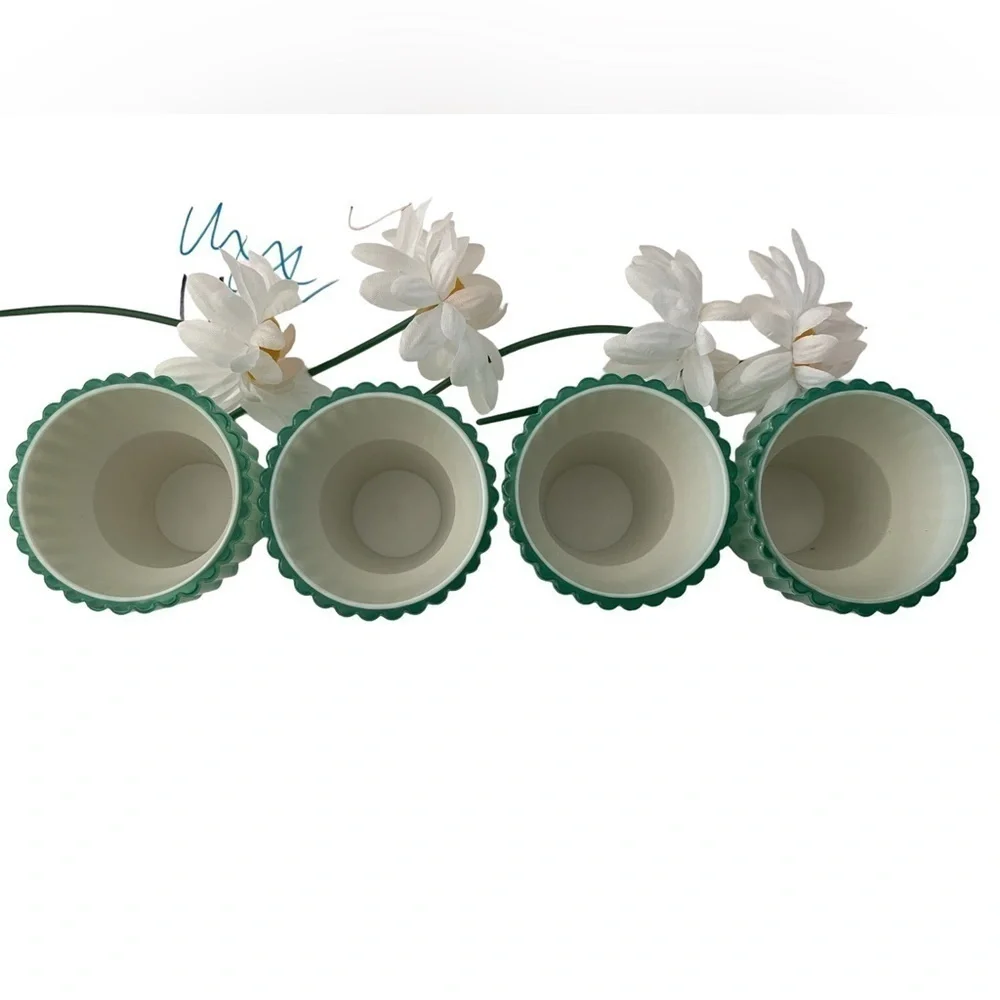 American Girl Flowerpot Dessert Cups | Jadite Color | Set of 4